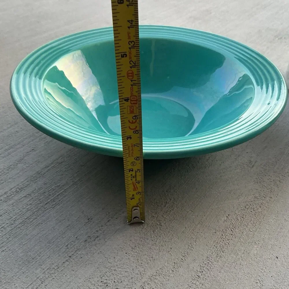 Vintage Bauer Pottery Los Angeles Turquoise Ringware Serving Bowl 9” California